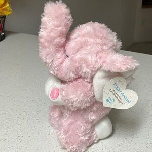 Pink Plush Elephant Toy Prayer Animal NWT